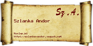 Szlanka Andor névjegykártya