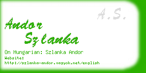 andor szlanka business card